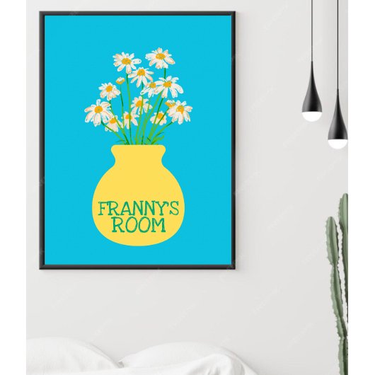 Personalisierte Blume Vase Blue Bedroom Poster