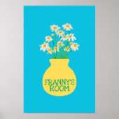 Personalisierte Blume Vase Blue Bedroom Poster (Vorne)