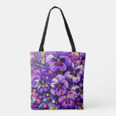 Personalisierte Blume Violet Februar Tasche (Rückseite)