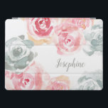 Personalisierte Blume von Boho iPad Pro Hülle<br><div class="desc">Personalisieren Sie diese Tablettenabdeckung mit den Blüten meiner Blume im boho-Stil. Rose in Grautönen und sanften Farbtönen. Schützen Sie Ihre Tablette mit einem einzigartigen und eleganten Design.</div>