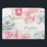 Personalisierte Blume von Boho iPad Pro Hülle<br><div class="desc">Personalisieren Sie diese Tablettenabdeckung mit den Blüten meiner Blume im boho-Stil. Rose in Grautönen und sanften Farbtönen. Schützen Sie Ihre Tablette mit einem einzigartigen und eleganten Design.</div>