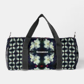 Personalisierte Blume von White Clematis Duffle Bag (Rückseite)