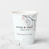 Personalisierte Blume zum Hochzeitstag Pappbecher (Rückseite)