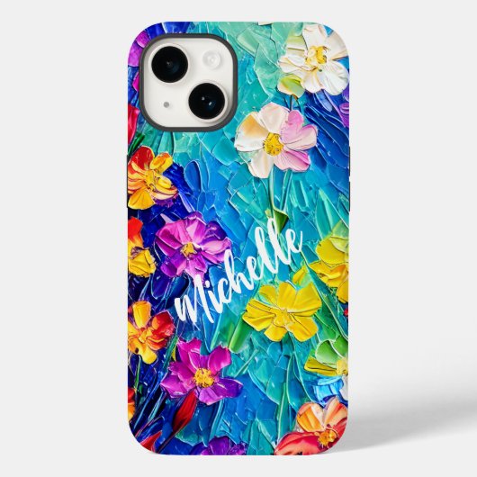 Personalisierte Blume zur Ölmalerei Case-Mate iPhone Hülle (Rückseite)