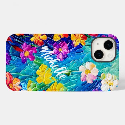 Personalisierte Blume zur Ölmalerei Case-Mate iPhone Hülle (Rückseite (Horizontal))