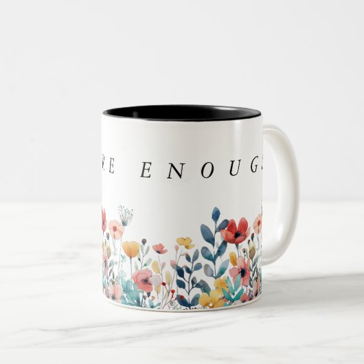 personalisierte Blume Zweifarbige Tasse (VorderseiteRechts)