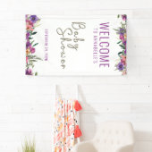 Personalisierte Blumen Begrüßungsmädchen Kinderdus Banner (Insitu)