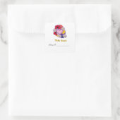 Personalisierte Blumen-Collage-Exlibris  Quadratischer Aufkleber (Tasche)