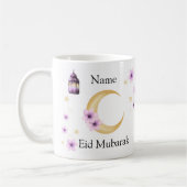 Personalisierte Blumen Eid Mubarak Keramikbecher Kaffeetasse (Links)
