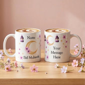 Personalisierte Blumen Eid Mubarak Keramikbecher Kaffeetasse