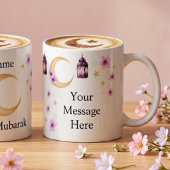 Personalisierte Blumen Eid Mubarak Keramikbecher Kaffeetasse