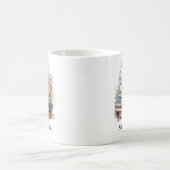 Personalisierte Blumen gestapelte Bücher Kaffeetasse (Mittel)
