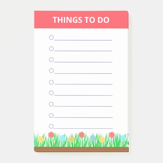 Personalisierte Blumen & Gras-Aktivitäten Post-it Klebezettel (Vorderseite)