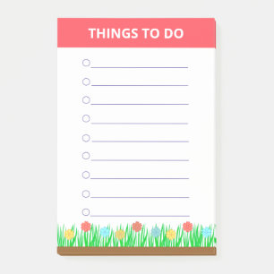 Personalisierte Blumen & Gras Dinge zu tun Post-it Klebezettel