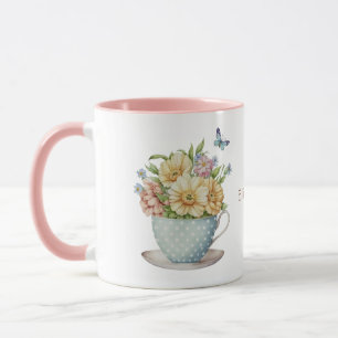 Personalisierte Blumen in Teetasse Kaffeetasse