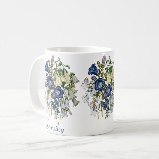 Personalisierte Blumen Kaffeetasse (Vorderseite Links)