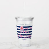 Personalisierte Blumen-Mädchen-Schale Acryltrinkbecher (Vorderseite)