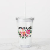 Personalisierte Blumen-Mädchen-Schale Acryltrinkbecher (Vorderseite)