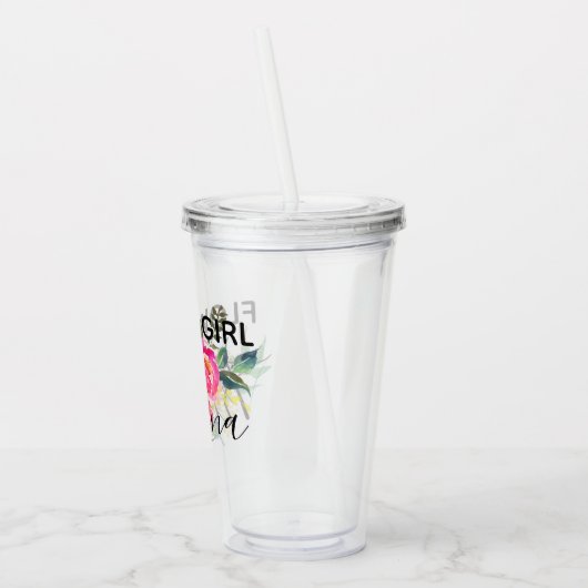 Personalisierte Blumen-Mädchen-Schale Acryltrinkbecher (Links)