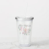 Personalisierte Blumen-Mädchen-Schale Acryltrinkbecher (Rückseite)