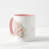 Personalisierte Blumen mit Ihrem Namen Tasse (Vorderseite Links)