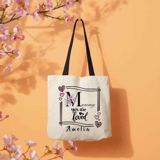 Personalisierte Blumen-Mommy-Tasche Tragetasche