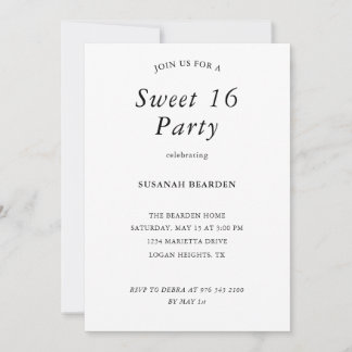 Personalisierte Blumen-Rosa Sweet 16 Party-Einladu Einladung
