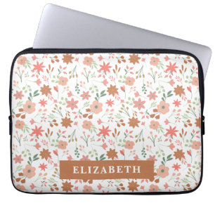 Personalisierte Blumen Süße Frühlingsblume Boho Laptopschutzhülle