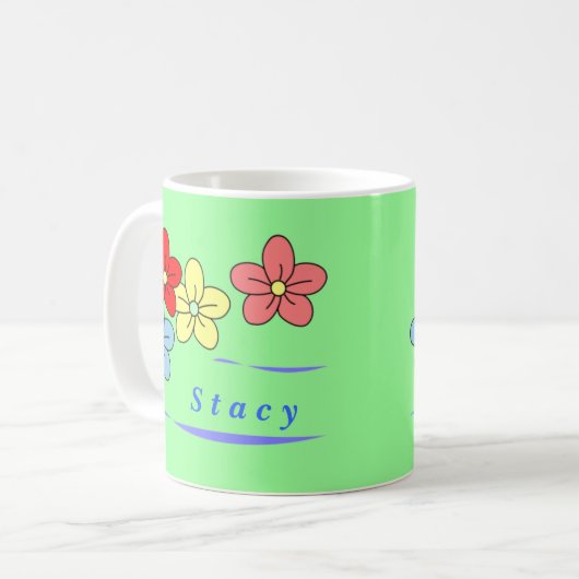 Personalisierte Blumen-Tassen Kaffeetasse (Vorderseite Links)