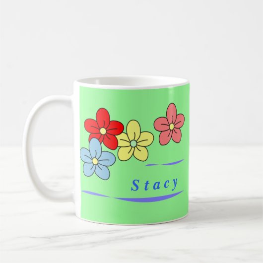 Personalisierte Blumen-Tassen Kaffeetasse (Links)