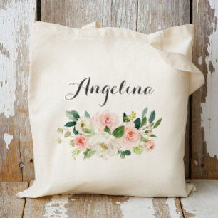 Personalisierte Blumen-Tragetasche Brautjungfer Tragetasche