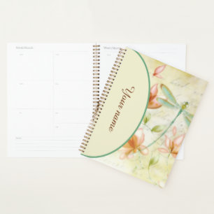 Personalisierte Blumen und Libelle Planer