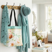 Personalisierte Blumen und Libelle Tasche