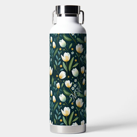 Personalisierte Blumen-Wasserflasche Trinkflasche (Vorderseite)