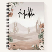 Personalisierte Blumen & Western Desert Notizblock (Vorderseite)