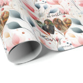 Personalisierte Blumenarchitektur mit Fotos und Na Geschenkpapier (Rolleneckpunkt)