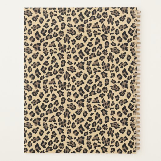 Personalisierte Blumenblumen Leopard Planer (Rückseite)