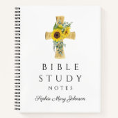 Personalisierte Blumenblumen Religiöses Kreuz Notizblock (Vorderseite)