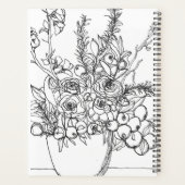 Personalisierte BlumenBouquet in Schwarz und Weiß Planer (Rückseite)