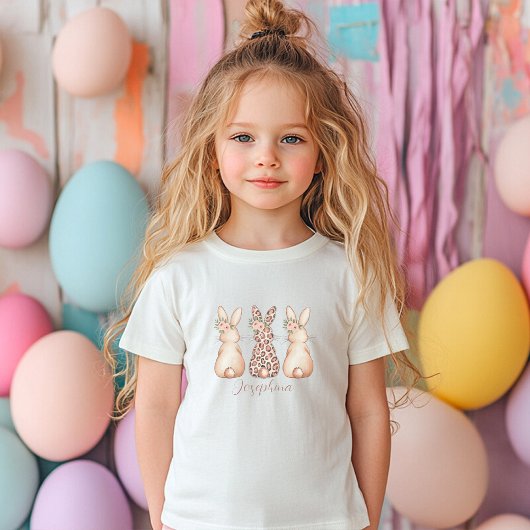 Personalisierte Blumenbunny Ostern T-Shirt