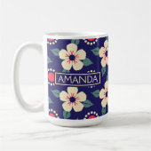 Personalisierte Blumencoffee-Tasse mit Name Kaffeetasse (Links)