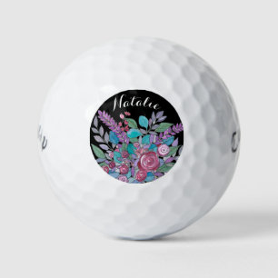 Personalisierte Blumendamen Golfball