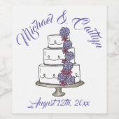 Personalisierte Blumendusche Verlobung Weinetikett (Einzelnes Label)