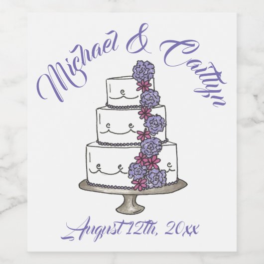 Personalisierte Blumendusche Verlobung Weinetikett (Einzelnes Label)