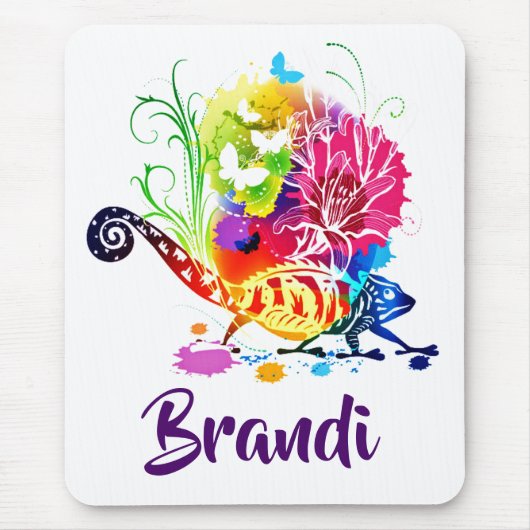 Personalisierte Blumeneidechse Mousepad (Vorne)