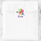 Personalisierte Blumeneidechse Runder Aufkleber (Tasche)