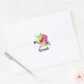 Personalisierte Blumeneidechse Runder Aufkleber (Umschlag)