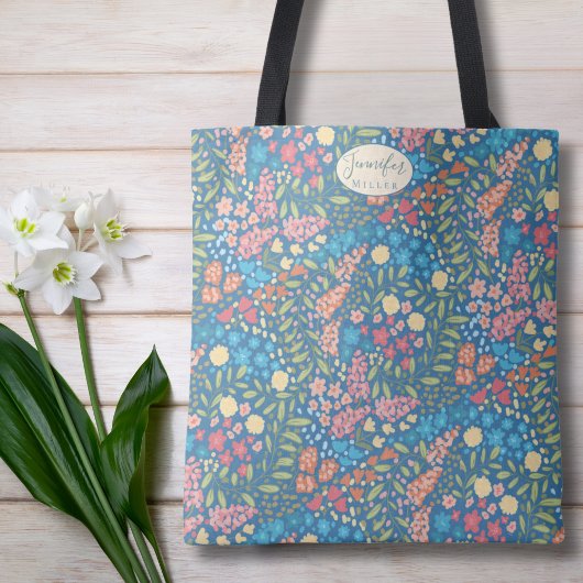 Personalisierte Blumeneinkaufstasche | Geschenk fü Tasche