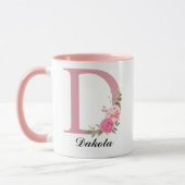 Personalisierte Blumeneinzelbuchstaben-Tasse als G Tasse (Links)