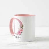 Personalisierte Blumeneinzelbuchstaben-Tasse als G Tasse (Vorderseite Links)